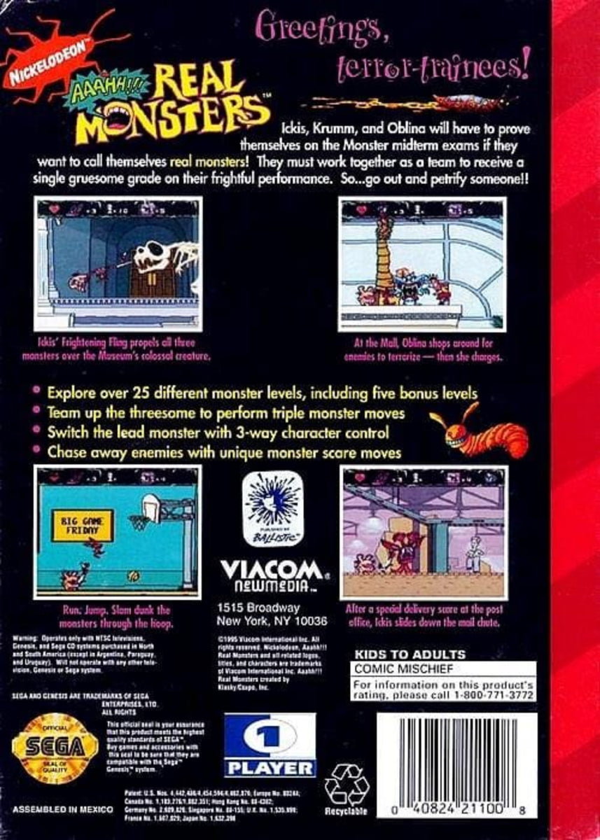 Nickelodeon AAAHH! Real Monsters [Sega Genesis]