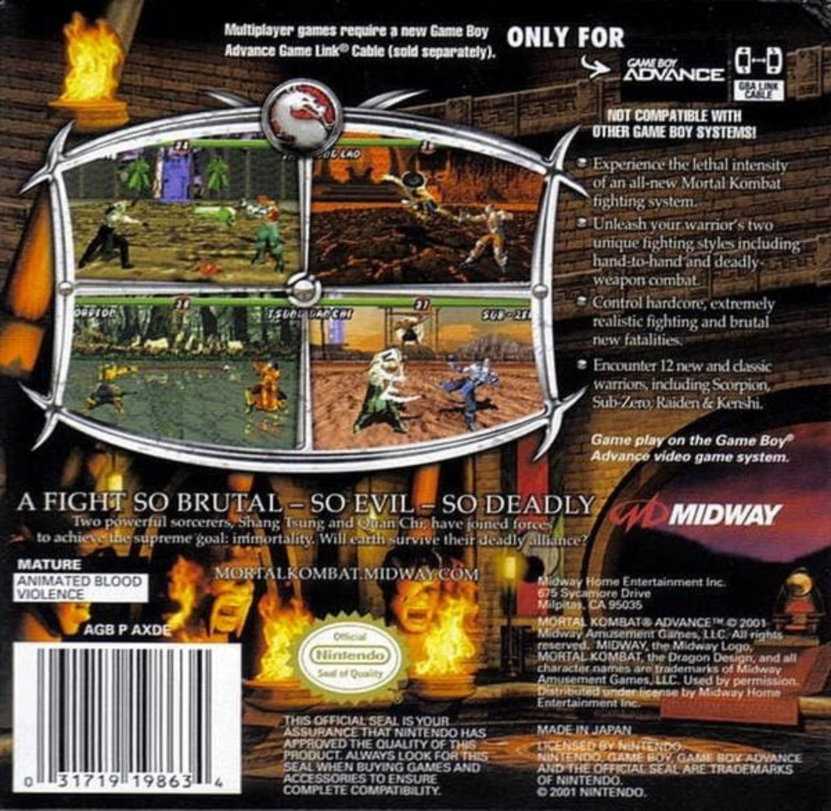 Jeux Vidéo Mortal Kombat Deadly Alliance Game Boy Advance d'occasion Jeux Vidéo Mortal Kombat Deadly Alliance Game Boy Advance d'occasion