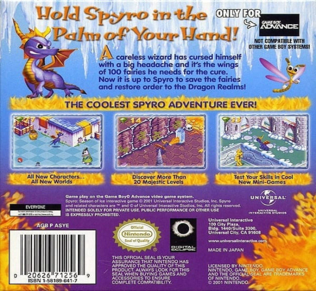Spyro Season Of Ice Nintendo Game Boy Advance Gandorion Games Spyro Season Of Ice Nintendo Game Boy Advance Gandorion Games