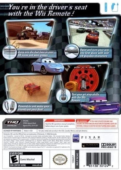 Cars Nintendo Wii Game Gandorion Games