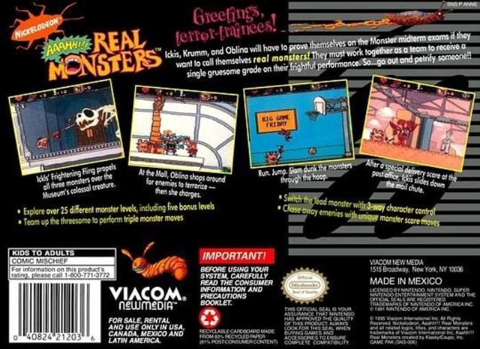 aaahh real monsters snes AAAHH! Real Monsters