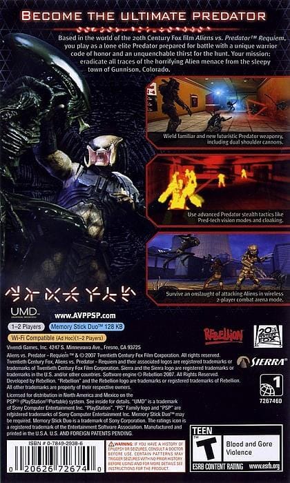 Aliens vs. Predator: Requiem Sony PSP - Gandorion Games