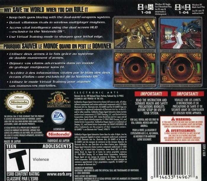 Goldeneye Rogue Agent Nintendo DS Game - Gandorion Games
