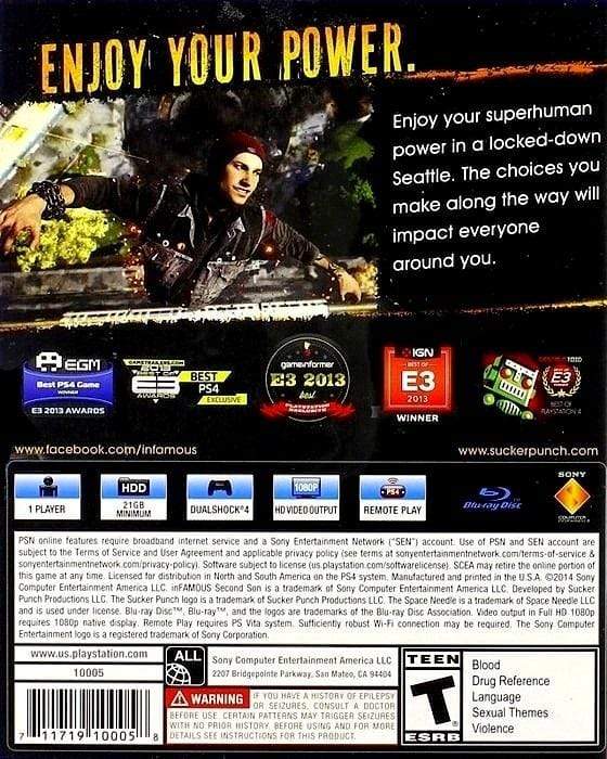 inFAMOUS : Second Son sur PlayStation 4 inFAMOUS : Second Son sur PlayStation 4