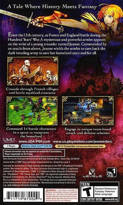 Jeanne d'Arc Sony PSP - Gandorion Games