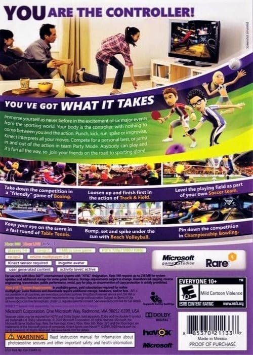 Kinect Sports Microsoft Xbox 360 Video Game - Gandorion Games