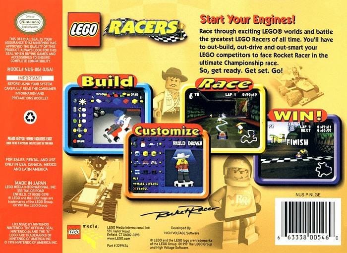 Cover Lego Racer 64 Lego Racers Nintendo 64 Video Game N64