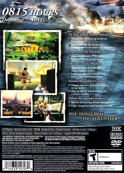 Medal of Honor: Rising Sun Sony PlayStation 2 PS2 Game - Gandorion