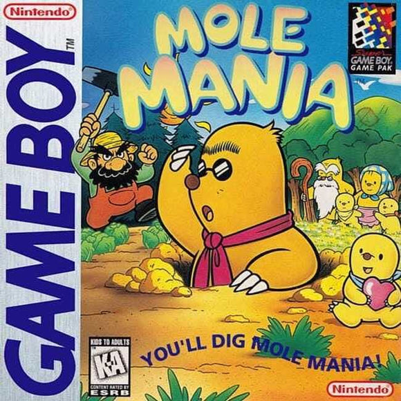 Mole Mania Nintendo Game Boy.