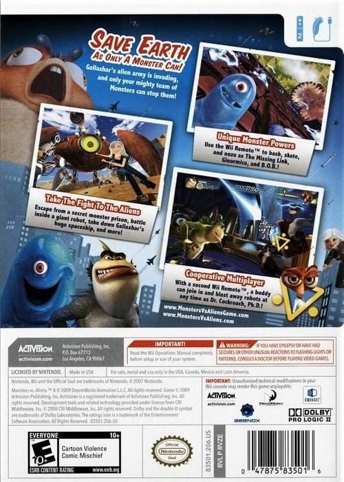 monsters vs aliens wii game Monsters vs. Aliens