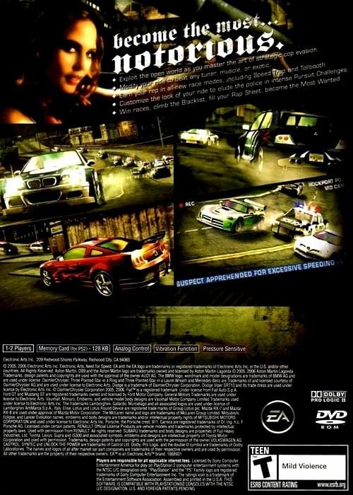 Playstation 2 PAL Edition Need for Speed Most Wanted Video Game