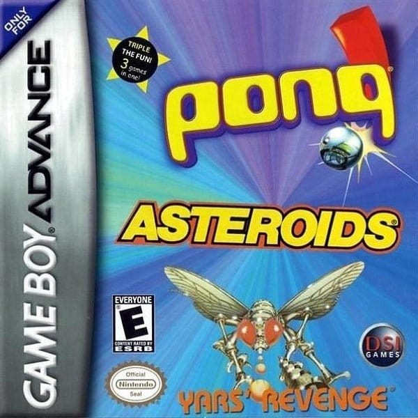 Pong  Asteroids  Yars' Revenge Nintendo Game Boy Advance - Gandorion Games