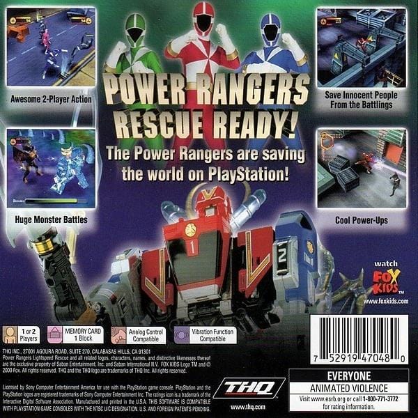 Power Rangers: Lightspeed Rescue Sony PlayStation Game PS1 - Gandorion ...
