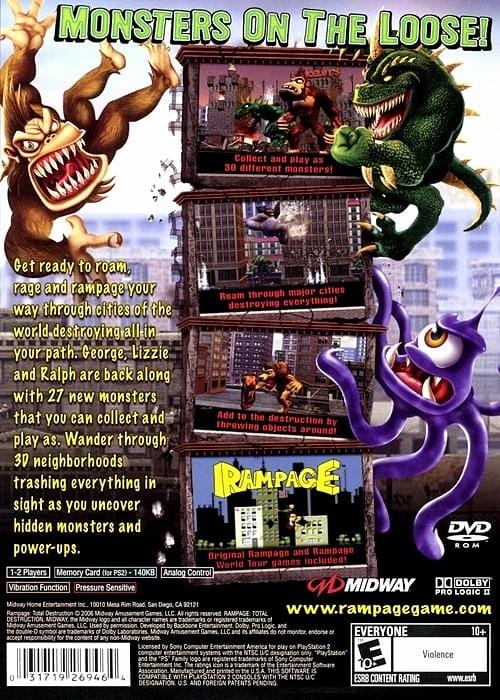rampage wii monsters Rampage: Total Destruction - Sony PlayStation 2