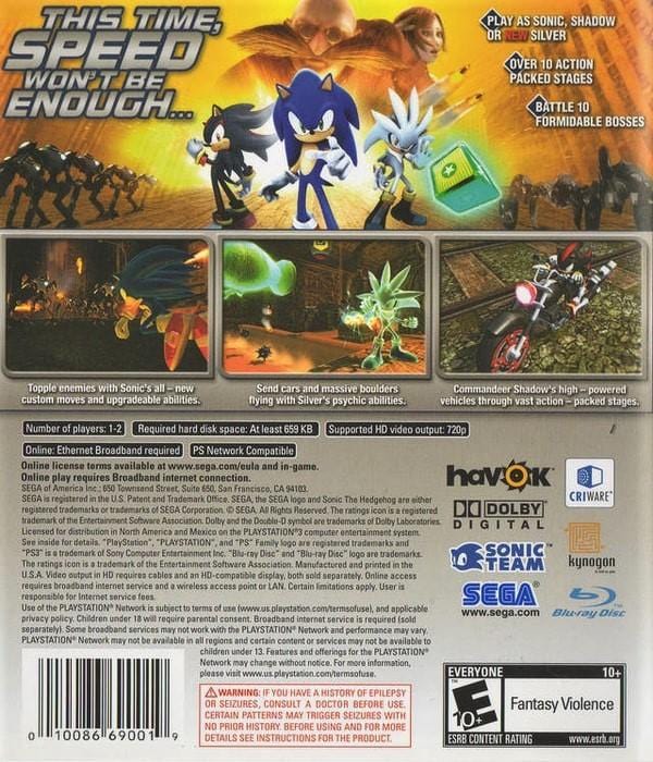 SONIC THE HEDGEHOG SONY PLAYSTATION 3 (PS3) USA (NEUF SONIC THE HEDGEHOG SONY PLAYSTATION 3 (PS3) USA (NEUF
