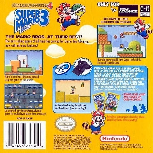 Super Mario Advance 4: Super Mario Bros. 3 Nintendo Game Boy