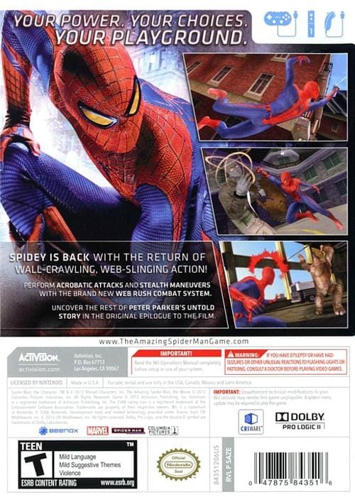 The Amazing Spider-Man (Nintendo Wii, 2012) for sale online