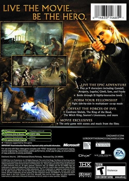 The Lord of the Rings: The Return of the King Microsoft Xbox