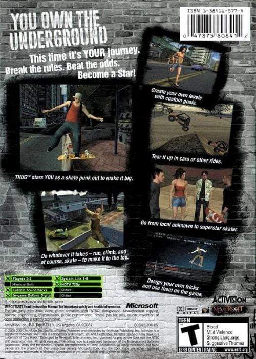  Tony Hawk's Underground 2 - Xbox (Renewed) : Video Games