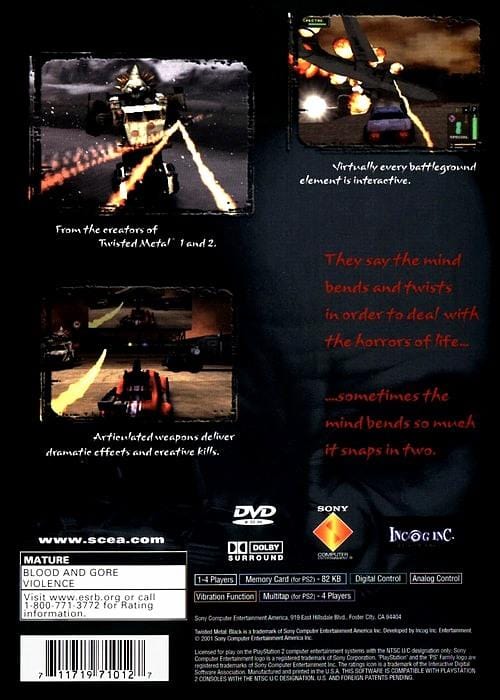 Twisted Metal Black Online - Ensemble complet - 1 utilisateur - PlayStation 2 Twisted Metal Black Online - Ensemble complet - 1 utilisateur - PlayStation 2