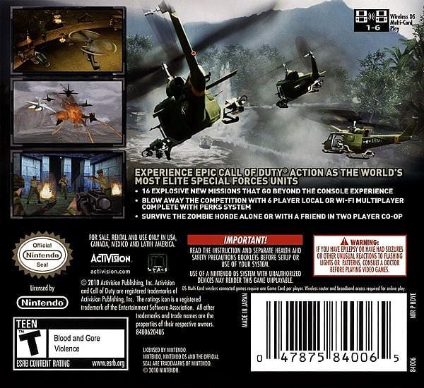 Cod Ds Game Maps Nintendo Ds Black Ops 2