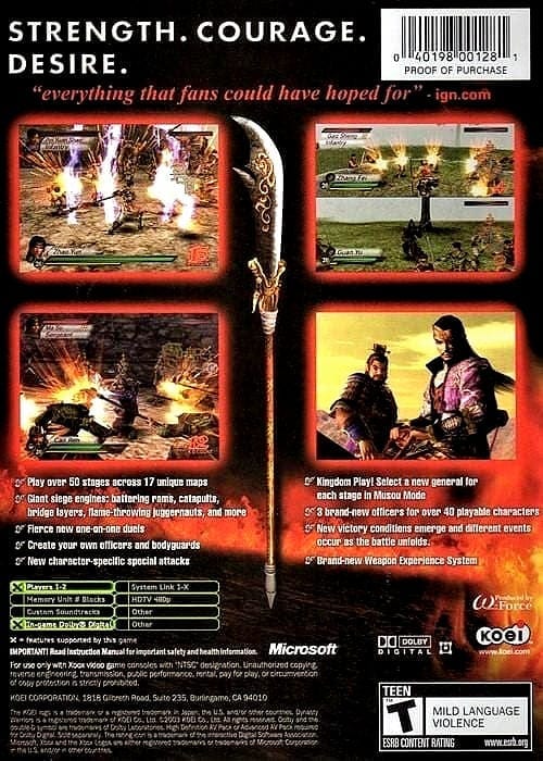 Dynasty Warriors 7 complet sur XBOX 360 - FR TTBE Dynasty Warriors 7 complet sur XBOX 360 - FR TTBE