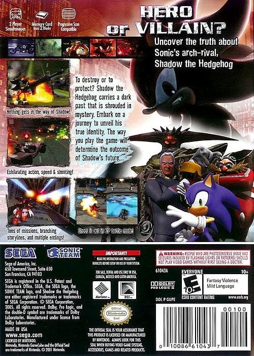 Shadow The Hedgehog GameCube Manual : Sega : Free Download, Borrow, and  Streaming : Internet Archive